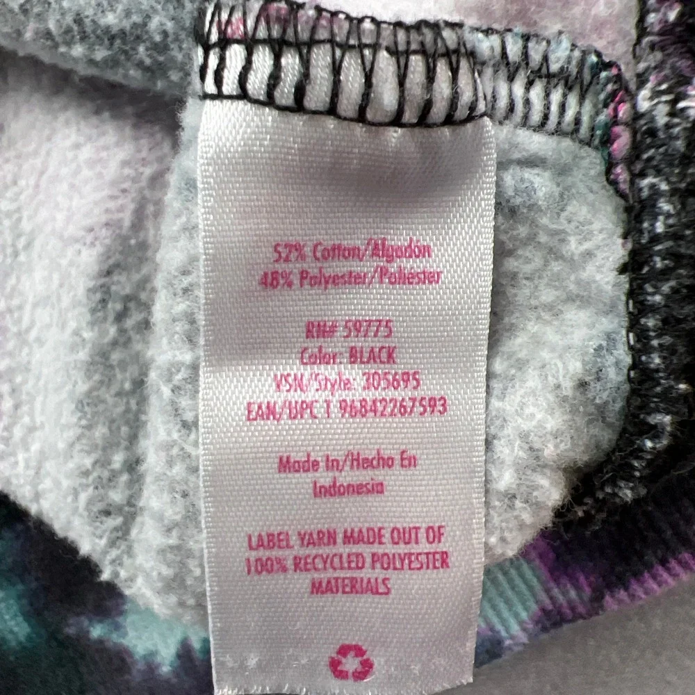 Justice Hoodie Girls S Multi Tie Dye Cotton Fleece Lined Long Sleeve Pullover